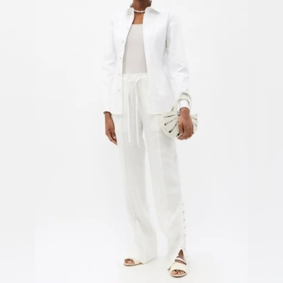 𝅺ALTUZARRA Catkin off white linen pants size S BNWT - Picture 1 of 16